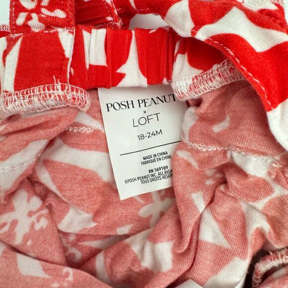 Posh Peanut x LOFT Red Floral Ruffled Strap Bubble Romper 18-24 months - Picture 5 of 6